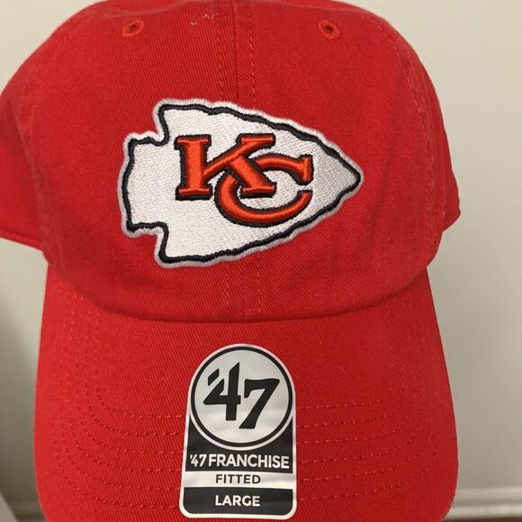 NFL Kansas City Chiefs 47 Brand Red Baseball fitted Hat - Picture 2 of 5